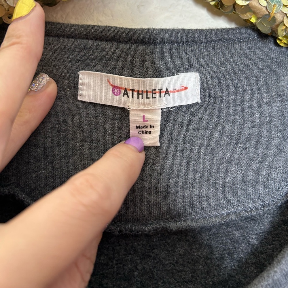 Athleta Belvedere Quilted Zipper Detail Cotton Moto Jacket L - Picture 2 of 6